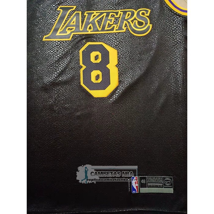 Camiseta Los Angeles Lakers Kobe Bryant NO 8 24 Black Mamba Negro